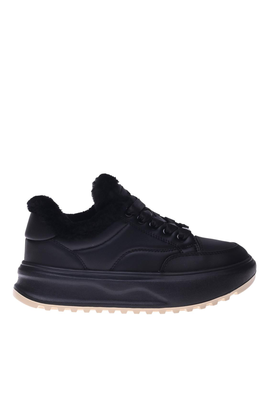 Trainers in black leather-Baldinini-Sale