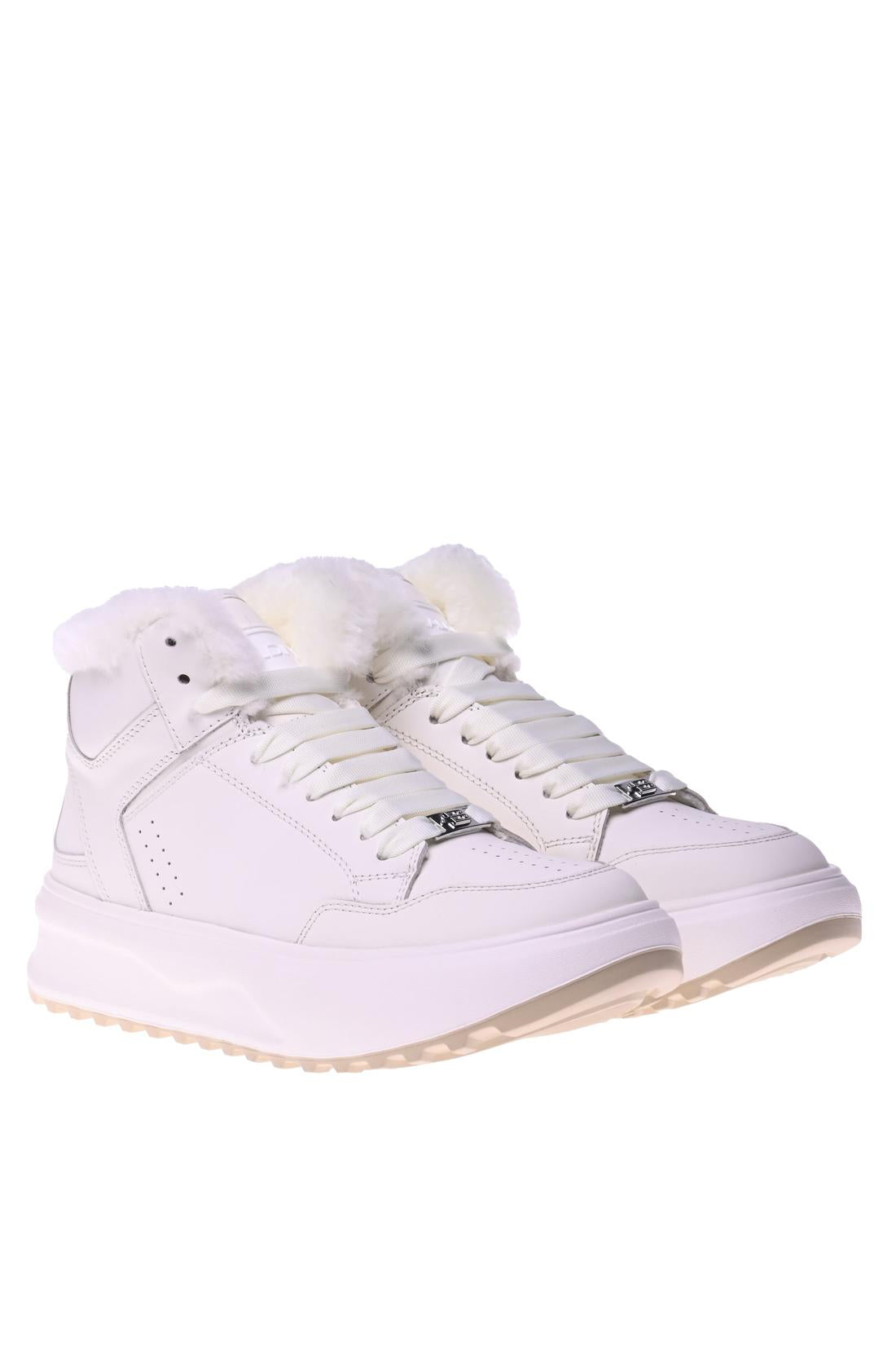 White leather trainers-Baldinini-Sale