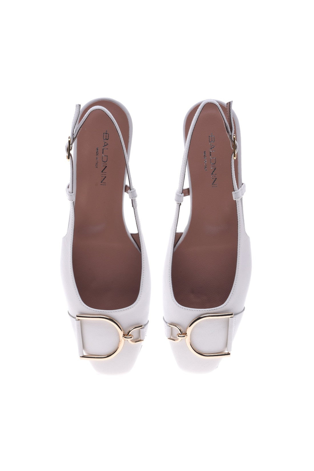 Ballerina pump in cream nappa leather