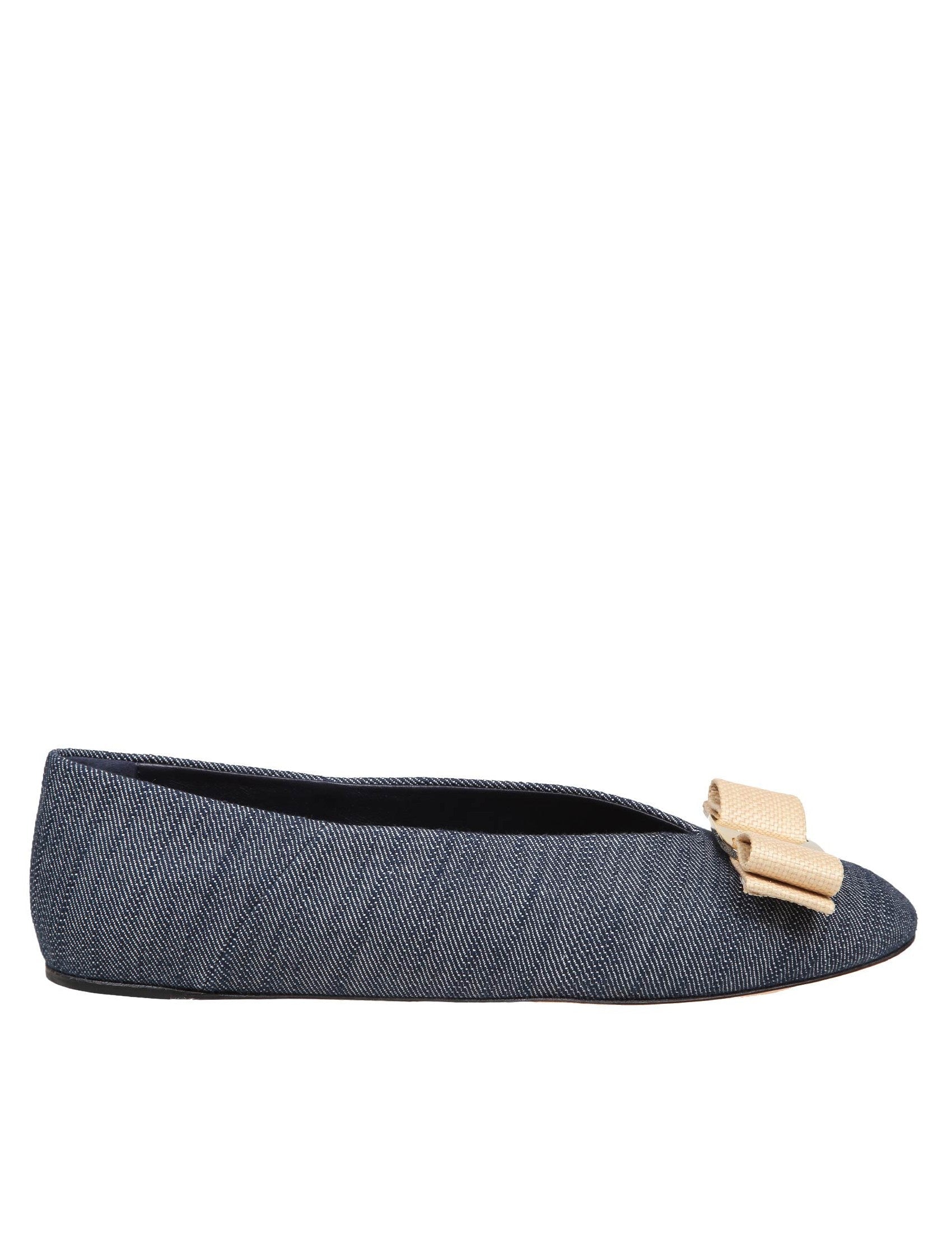 Salvatore Ferragamo-OUTLET-SALE-Ballerinas BLAU-ARCHIVIST