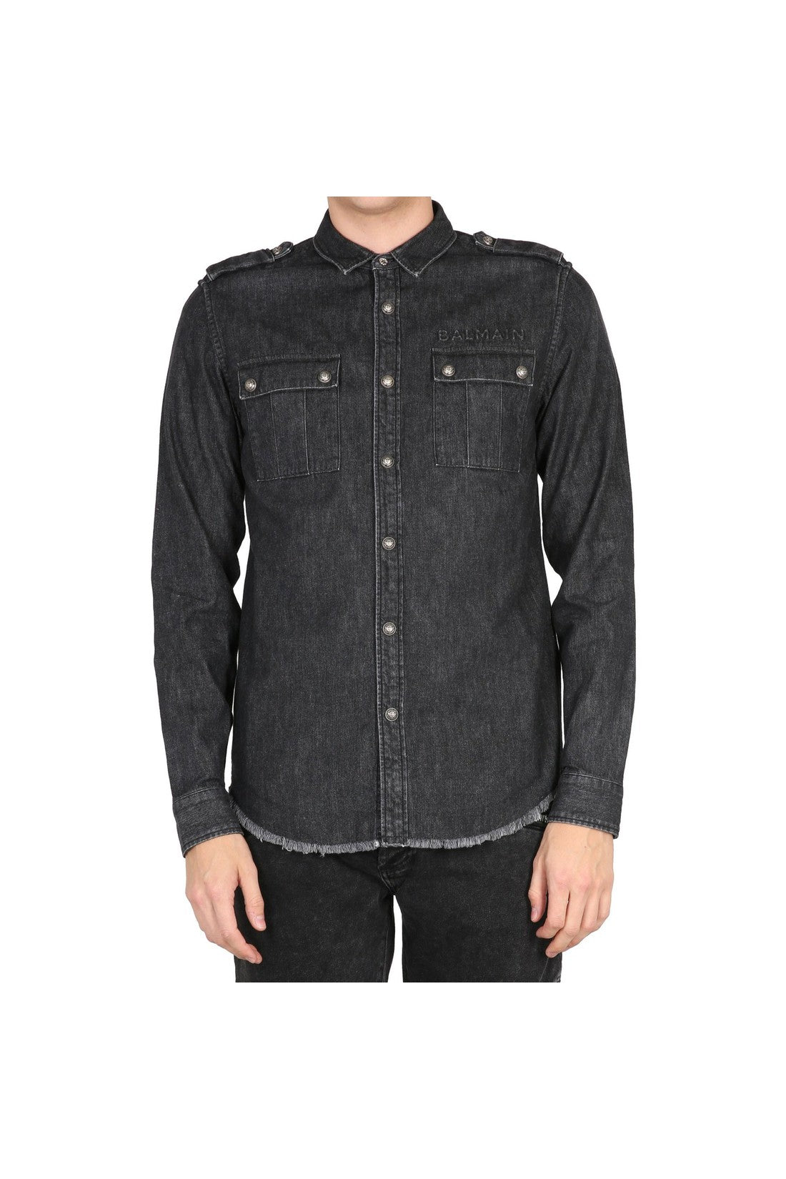 BALMAIN-OUTLET-SALE-Balmain Cotton Denim Shirt-ARCHIVIST