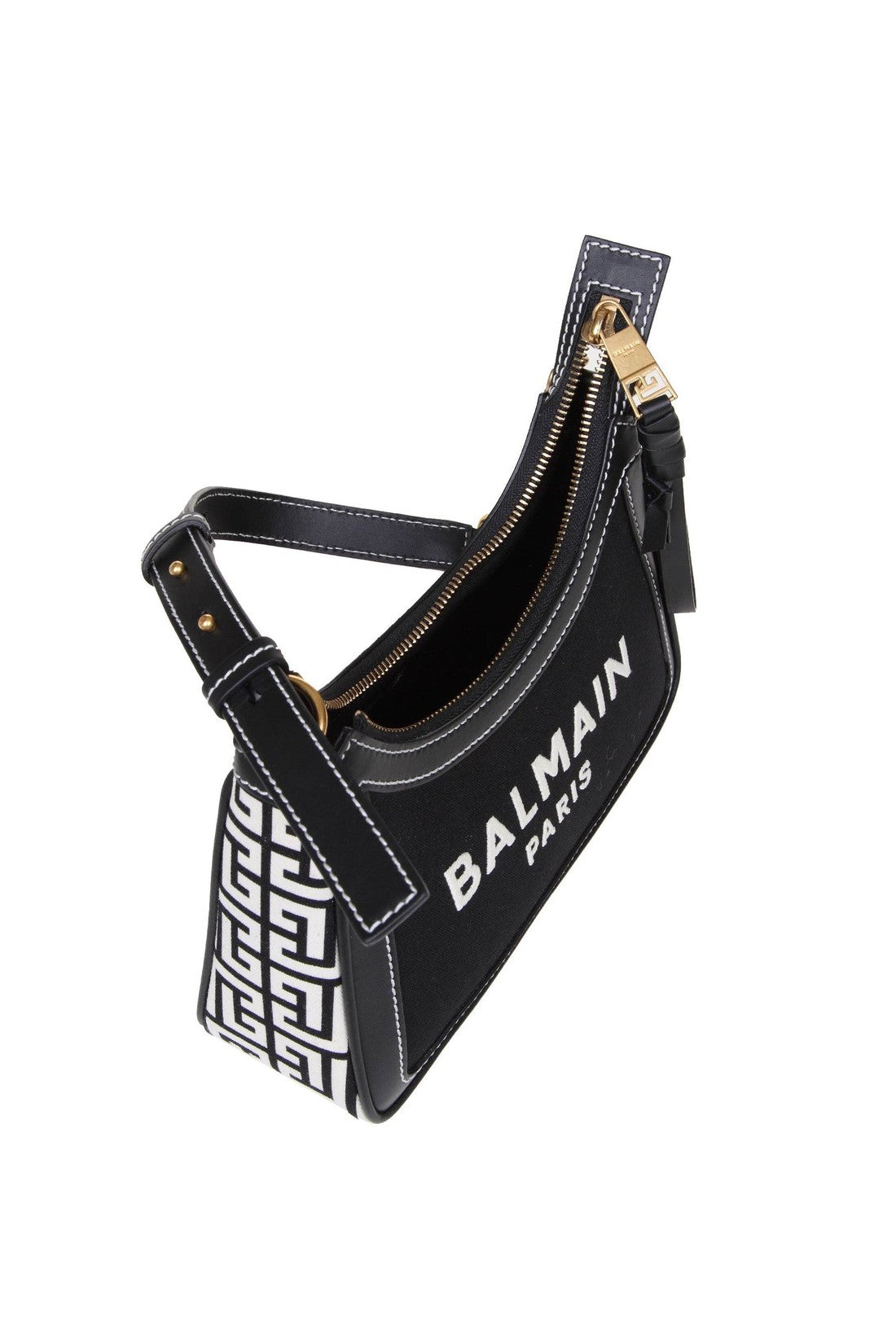 BALMAIN-OUTLET-SALE-Balmain b-army shoulder bag in canvas and leather-ARCHIVIST