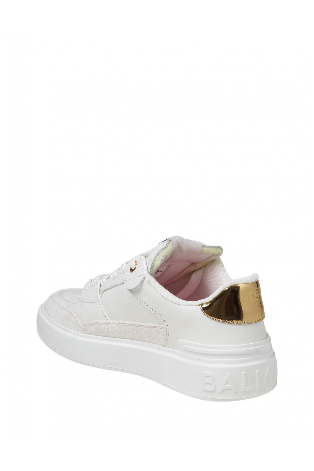 BALMAIN-OUTLET-SALE-Balmain b- court flip sneakers in white and gold leather-ARCHIVIST