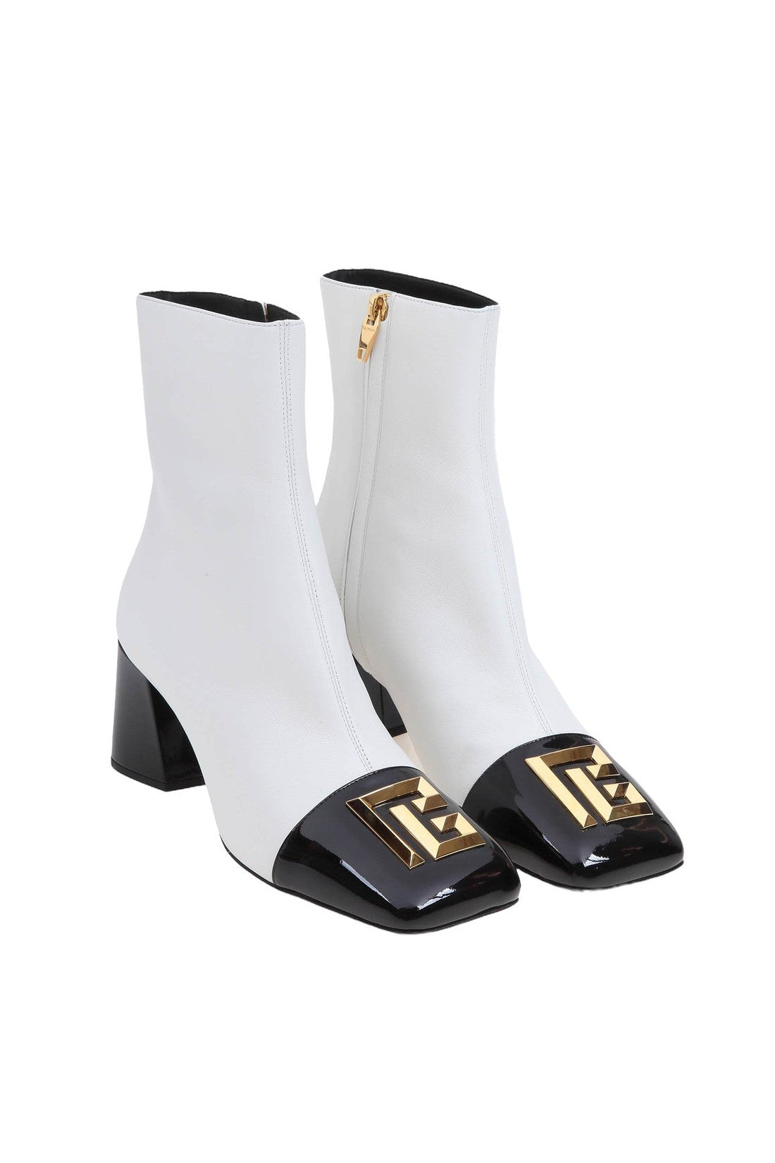 BALMAIN-OUTLET-SALE-Balmain edna ankle boot in black and white leather-ARCHIVIST