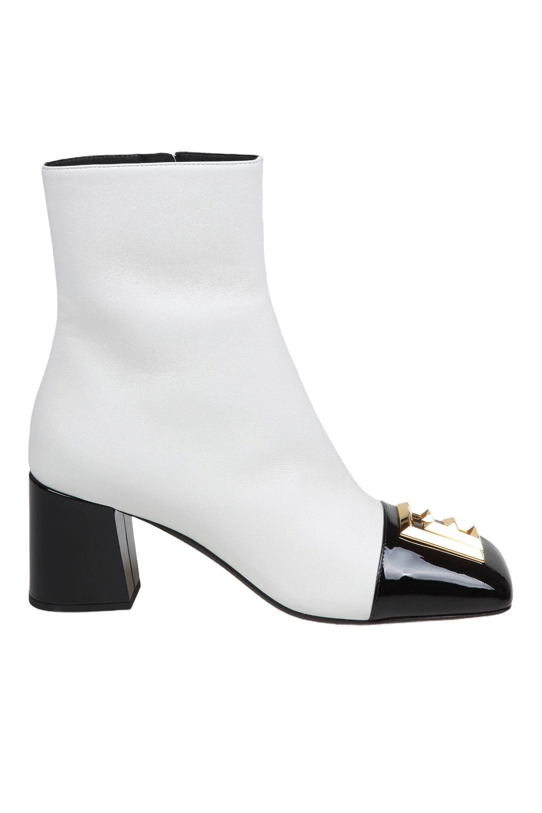 BALMAIN-OUTLET-SALE-Balmain edna ankle boot in black and white leather-ARCHIVIST