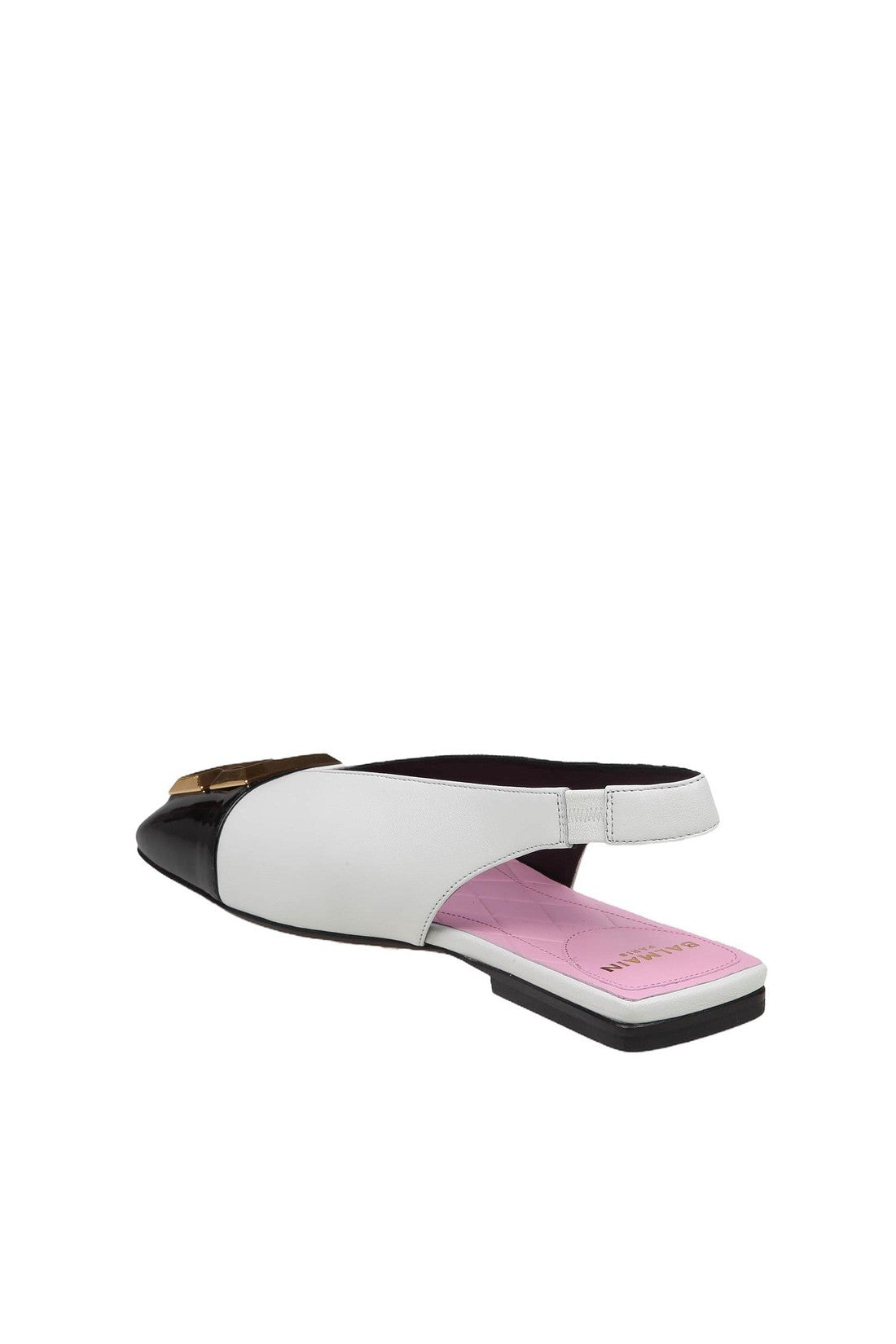 BALMAIN-OUTLET-SALE-Balmain slingback flat eden in two-tone leather-ARCHIVIST