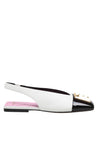 BALMAIN-OUTLET-SALE-Balmain slingback flat eden in two-tone leather-ARCHIVIST