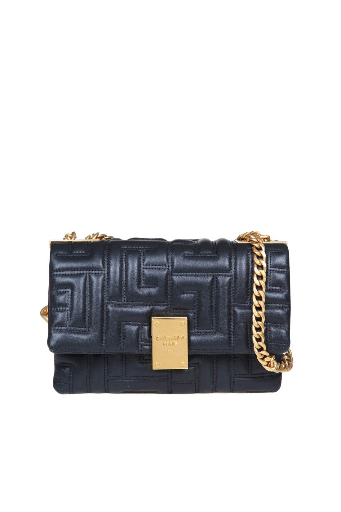 BALMAIN-OUTLET-SALE-Balmain soft bag 1945 in black quilted leather-ARCHIVIST