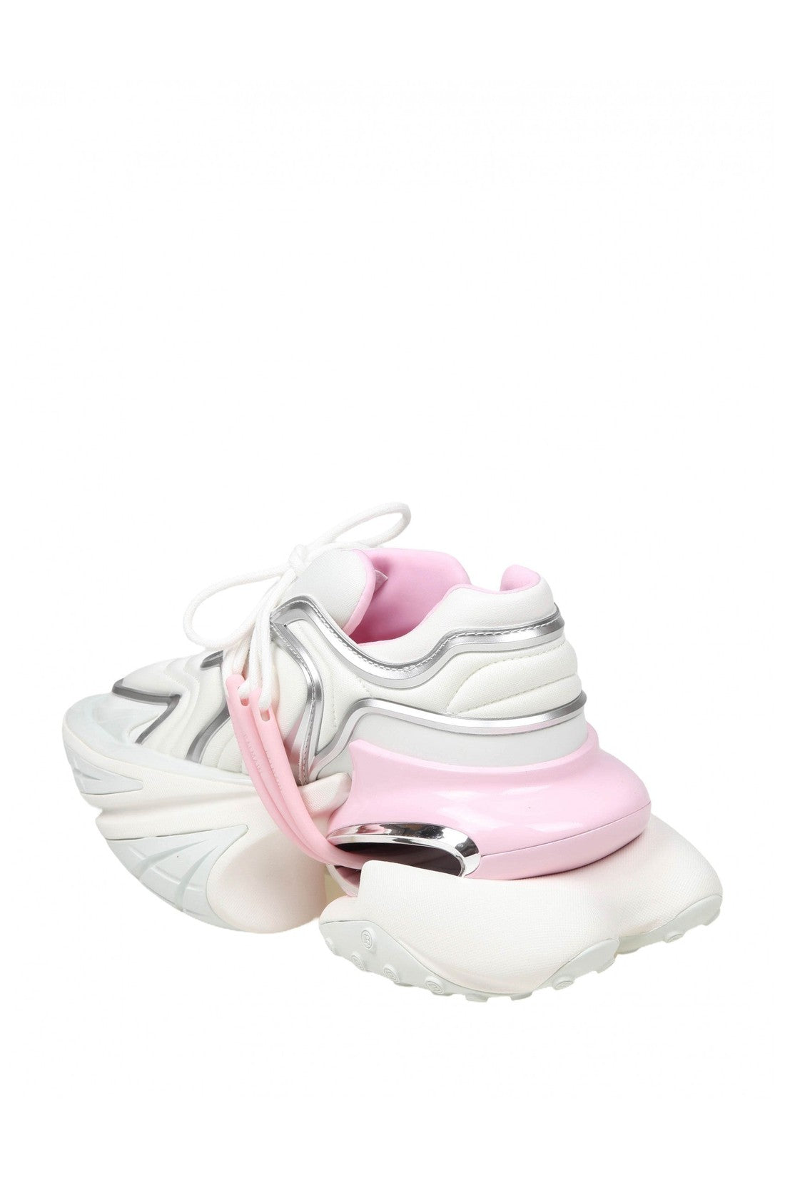 BALMAIN-OUTLET-SALE-Balmain unicorn wave sneakers in white and pink neoprene-ARCHIVIST