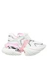 BALMAIN-OUTLET-SALE-Balmain unicorn wave sneakers in white and pink neoprene-ARCHIVIST