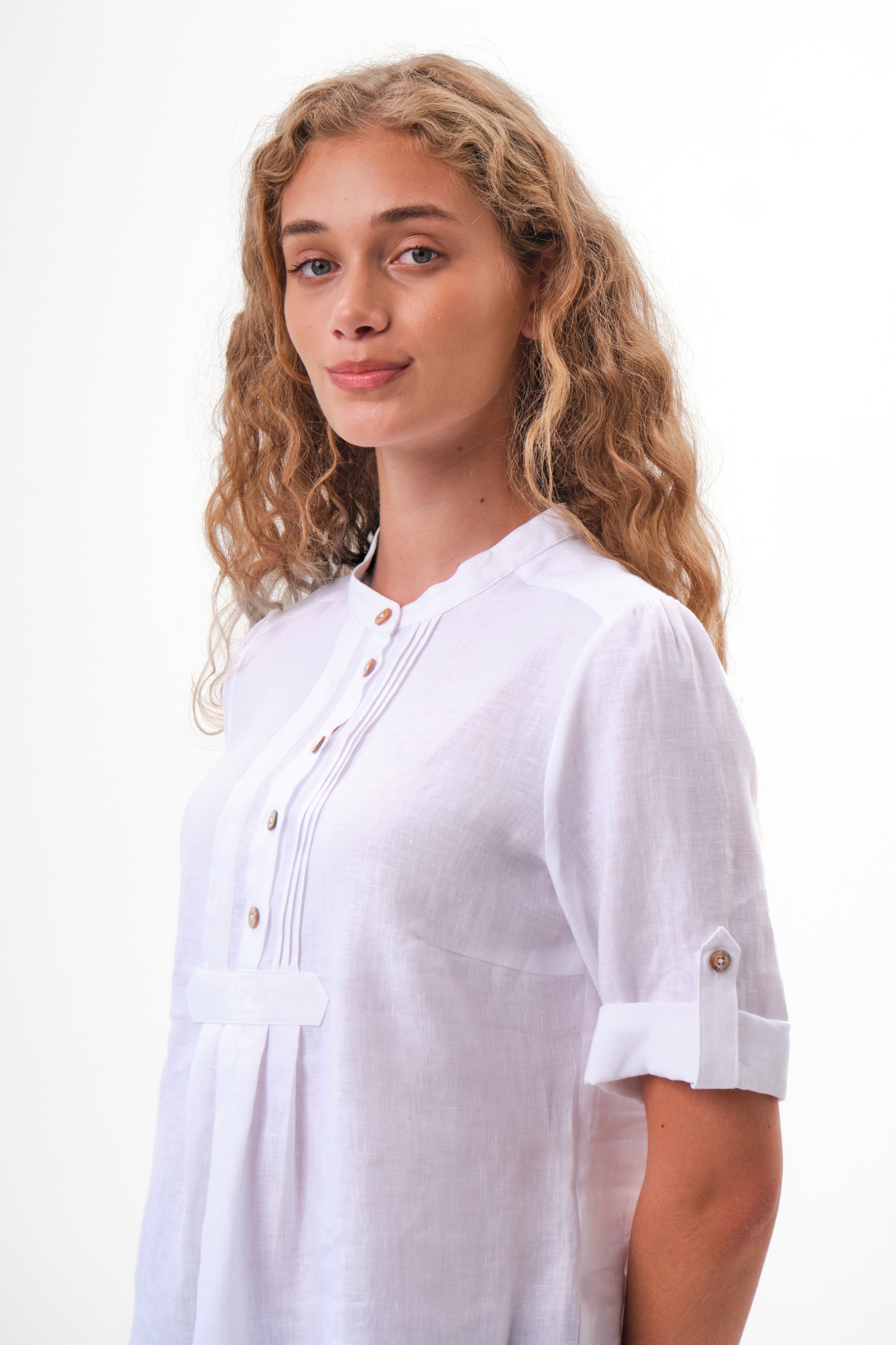Damen Leinenbluse Balthild