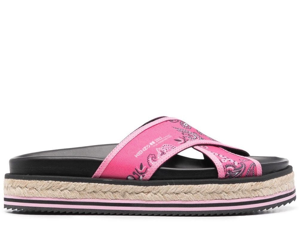 Kenzo-OUTLET-SALE-Bandana Print Espadrille Sandals-ARCHIVIST