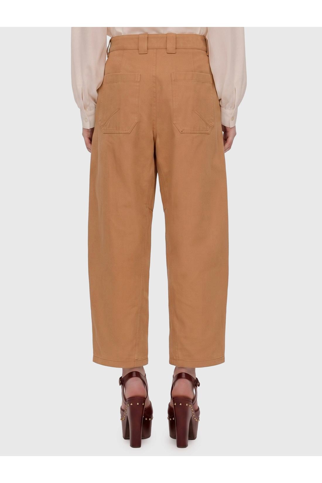 Chloé-OUTLET-SALE-Barrel-leg pants in cotton canvas-ARCHIVIST