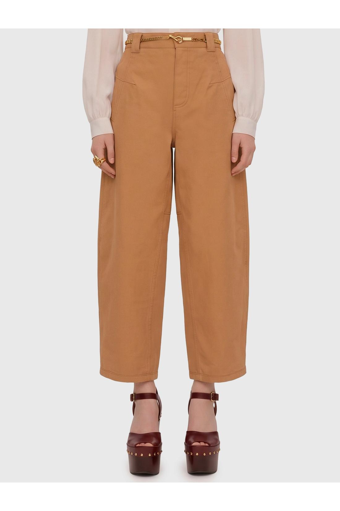 Chloé-OUTLET-SALE-Barrel-leg pants in cotton canvas-ARCHIVIST
