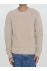 AMI PARIS-OUTLET-SALE-Beige brushed sweater-ARCHIVIST