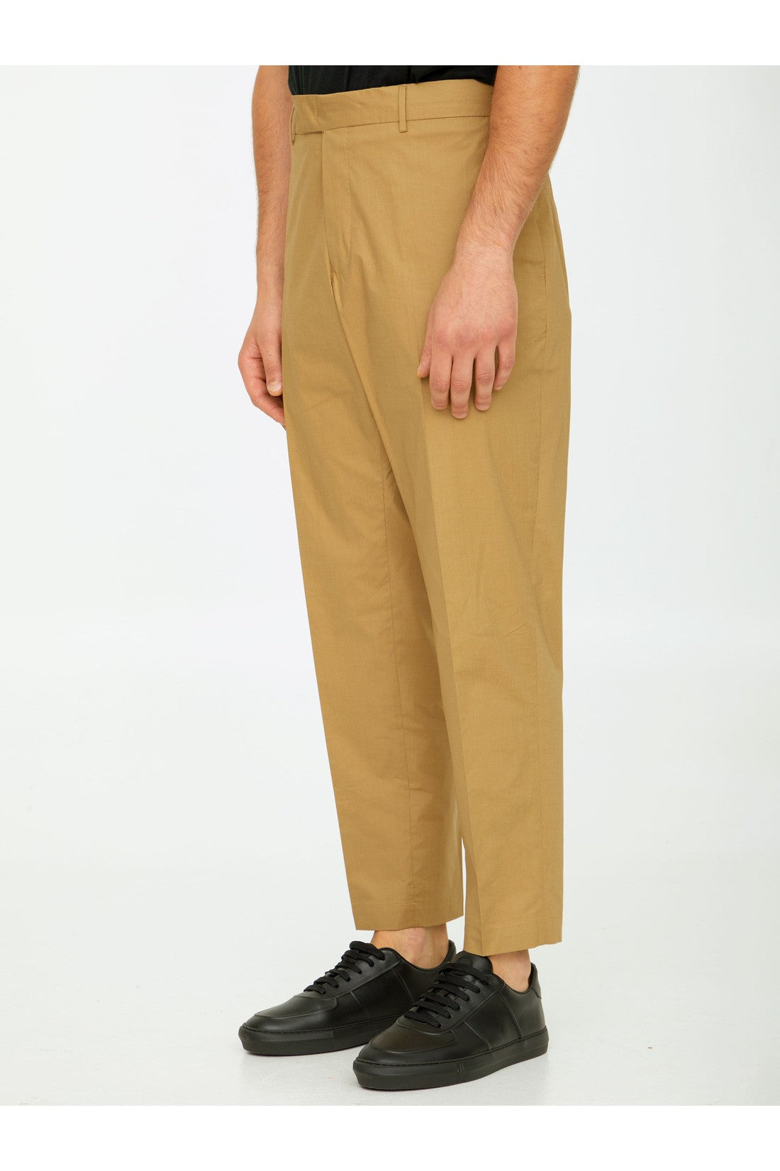 Pt Torino-OUTLET-SALE-Beige cotton trousers-ARCHIVIST