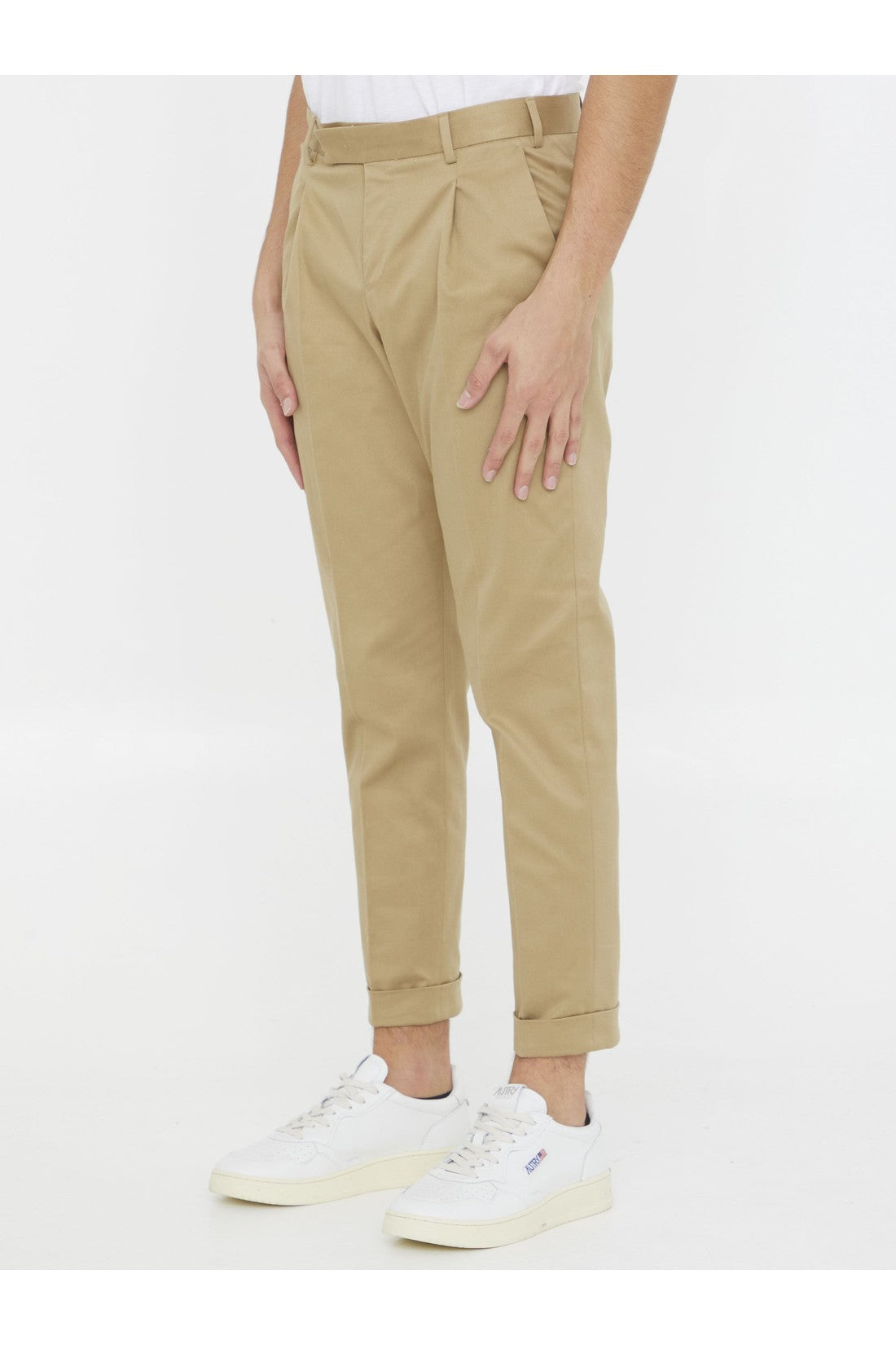 PT TORINO-OUTLET-SALE-Beige cotton trousers-ARCHIVIST