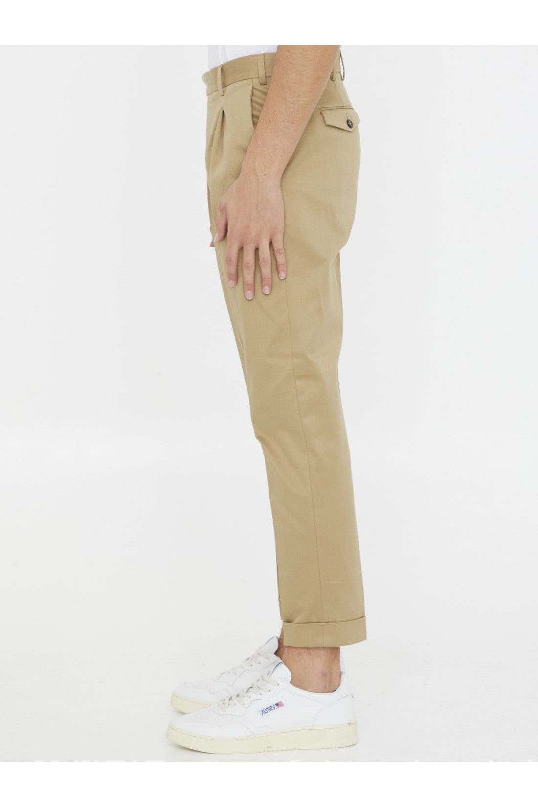 PT TORINO-OUTLET-SALE-Beige cotton trousers-ARCHIVIST