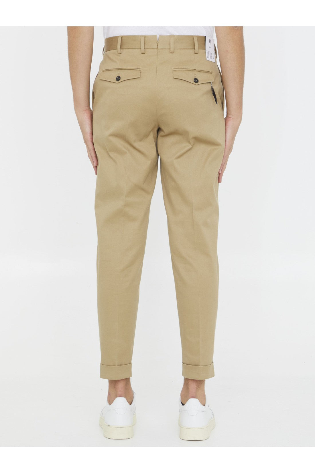 PT TORINO-OUTLET-SALE-Beige cotton trousers-ARCHIVIST