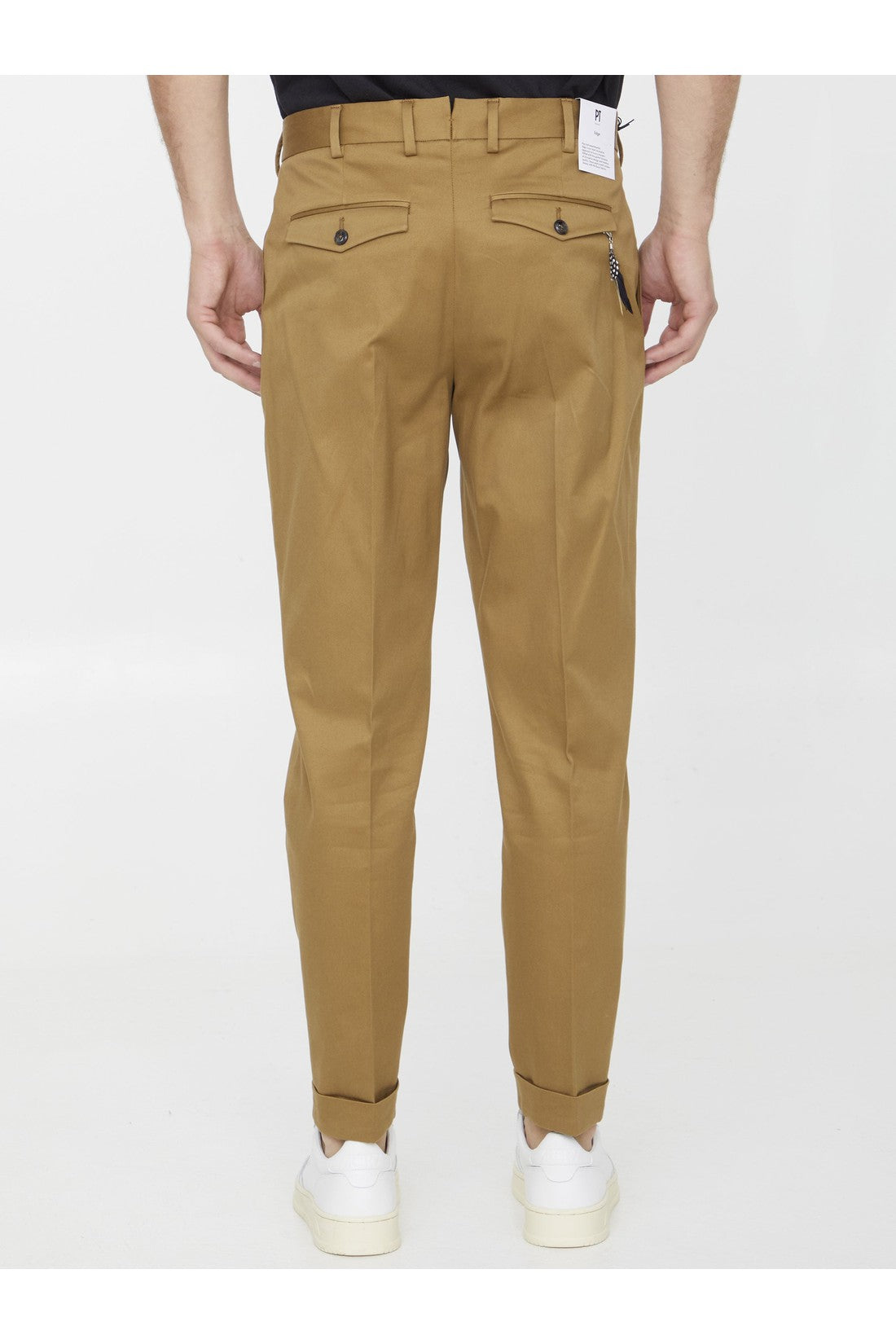 PT TORINO-OUTLET-SALE-Beige cotton trousers-ARCHIVIST