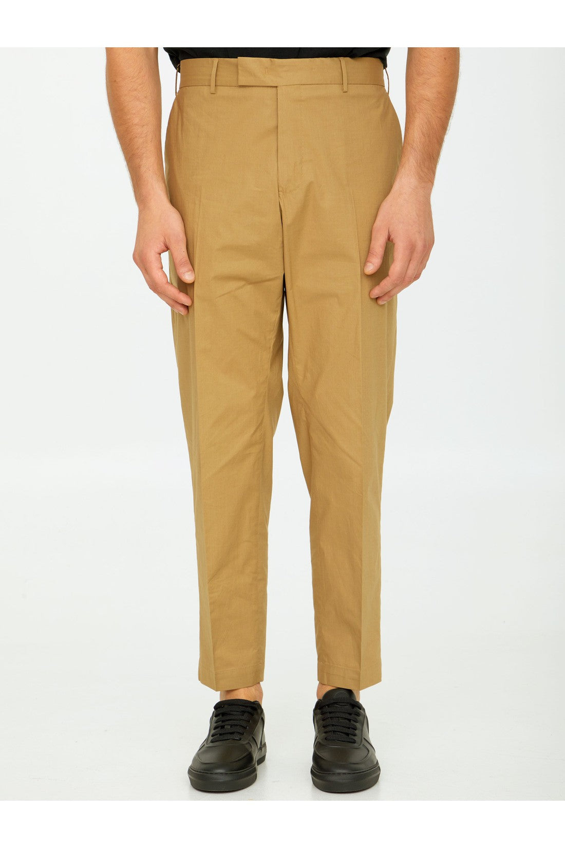 Pt Torino-OUTLET-SALE-Beige cotton trousers-ARCHIVIST