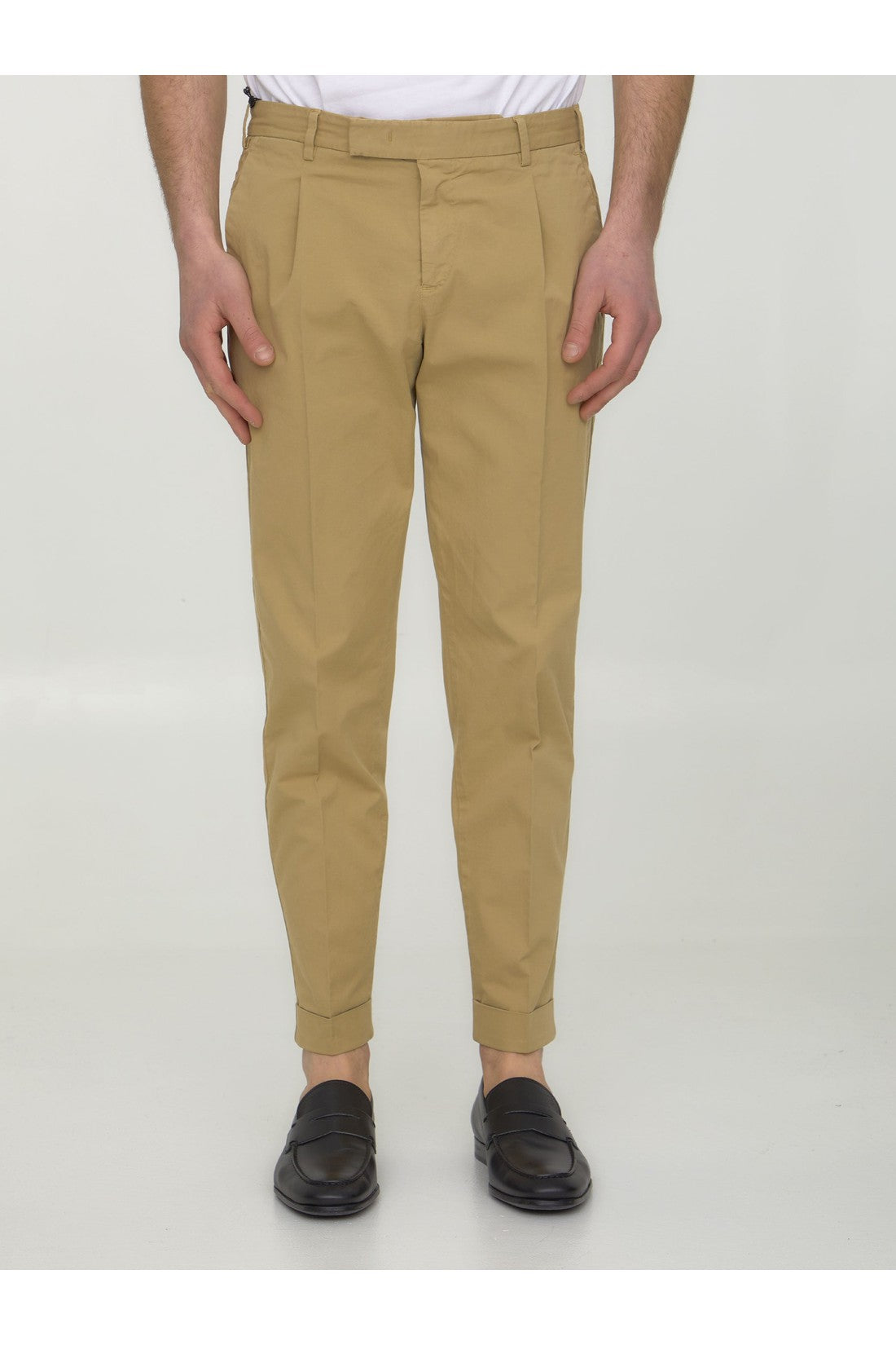 PT TORINO-OUTLET-SALE-Beige gabardine trousers-ARCHIVIST