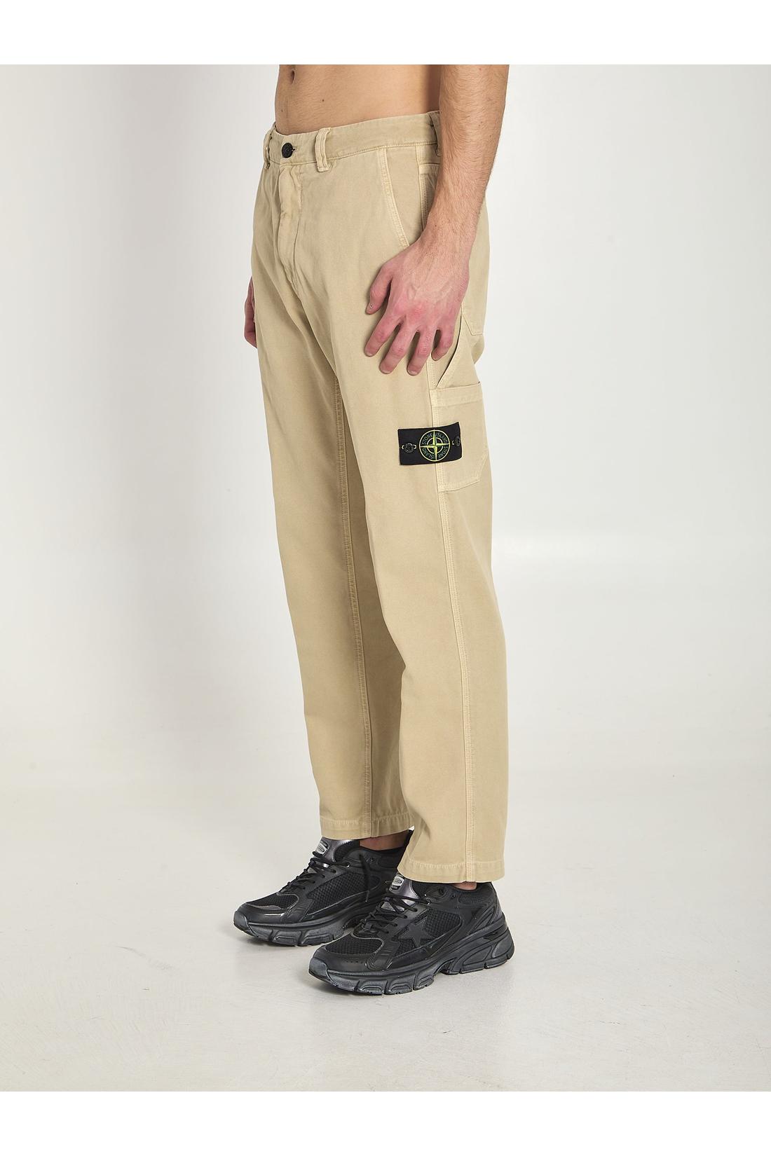 Stone Island-OUTLET-SALE-Beige regular pants-ARCHIVIST