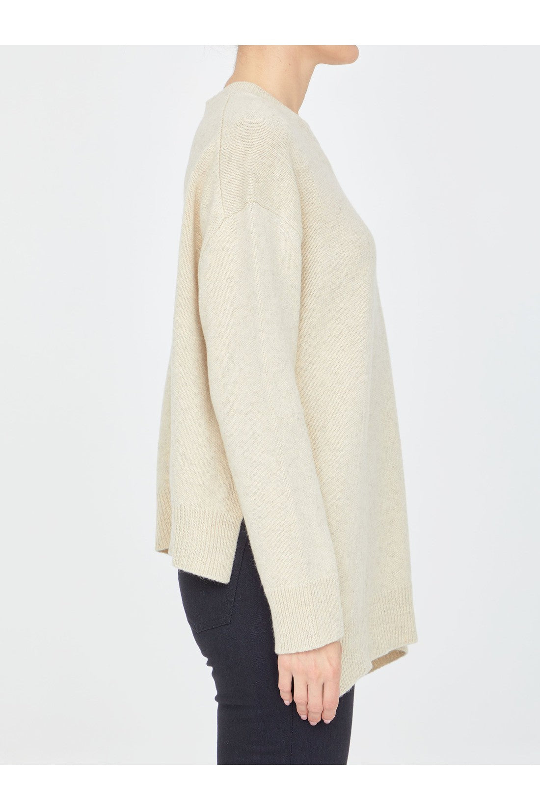 JIL SANDER-OUTLET-SALE-Beige wool jumper-ARCHIVIST