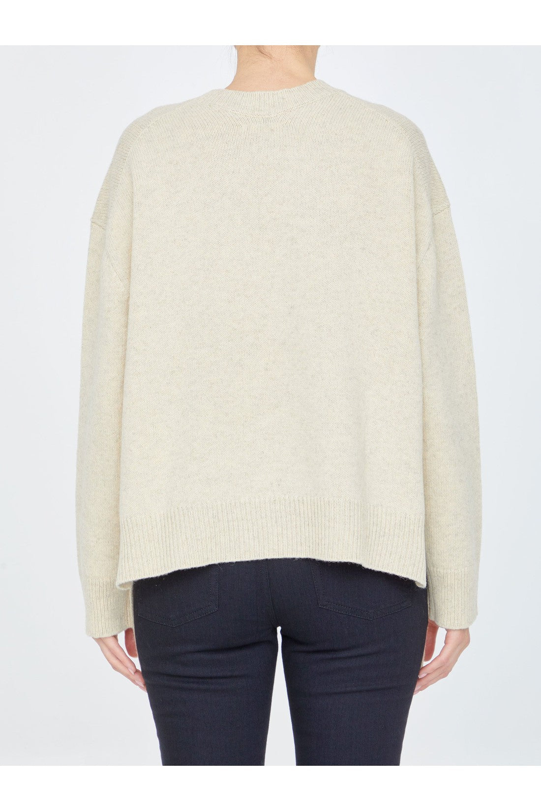 JIL SANDER-OUTLET-SALE-Beige wool jumper-ARCHIVIST