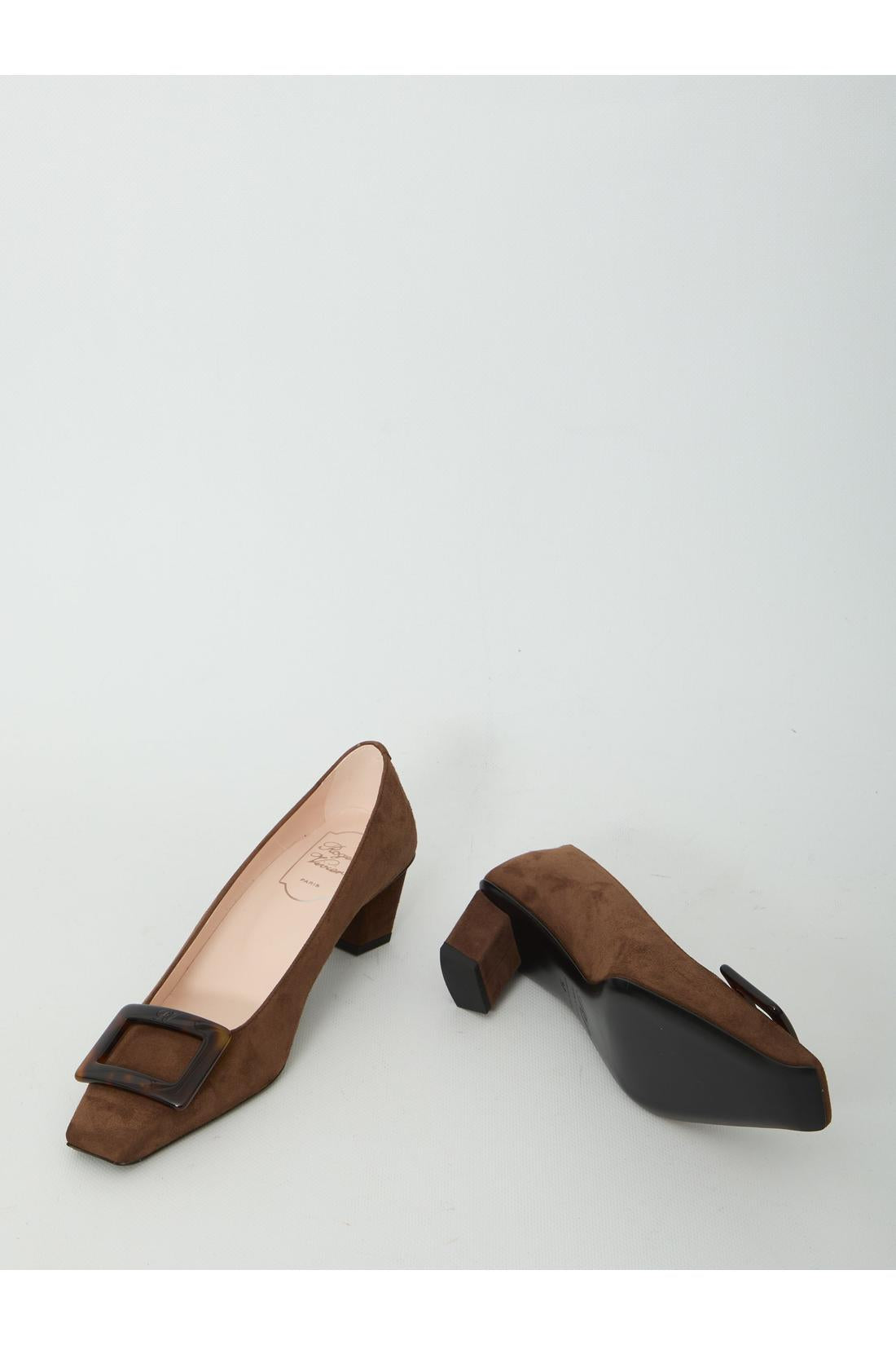Roger Vivier-OUTLET-SALE-Belle Vivier pumps in suede-ARCHIVIST