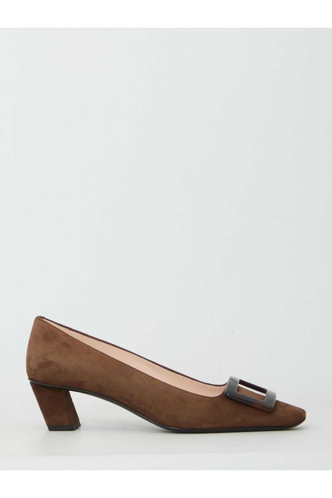 Roger Vivier-OUTLET-SALE-Belle Vivier pumps in suede-ARCHIVIST