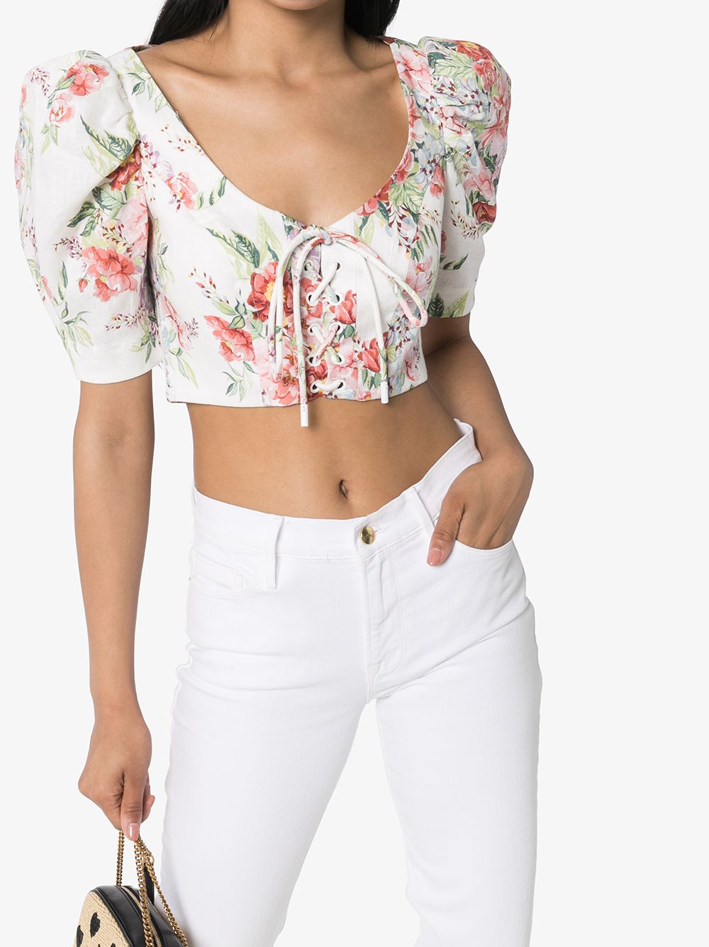 Zimmermann-OUTLET-SALE-Bellitude Laced Crop Top-ARCHIVIST