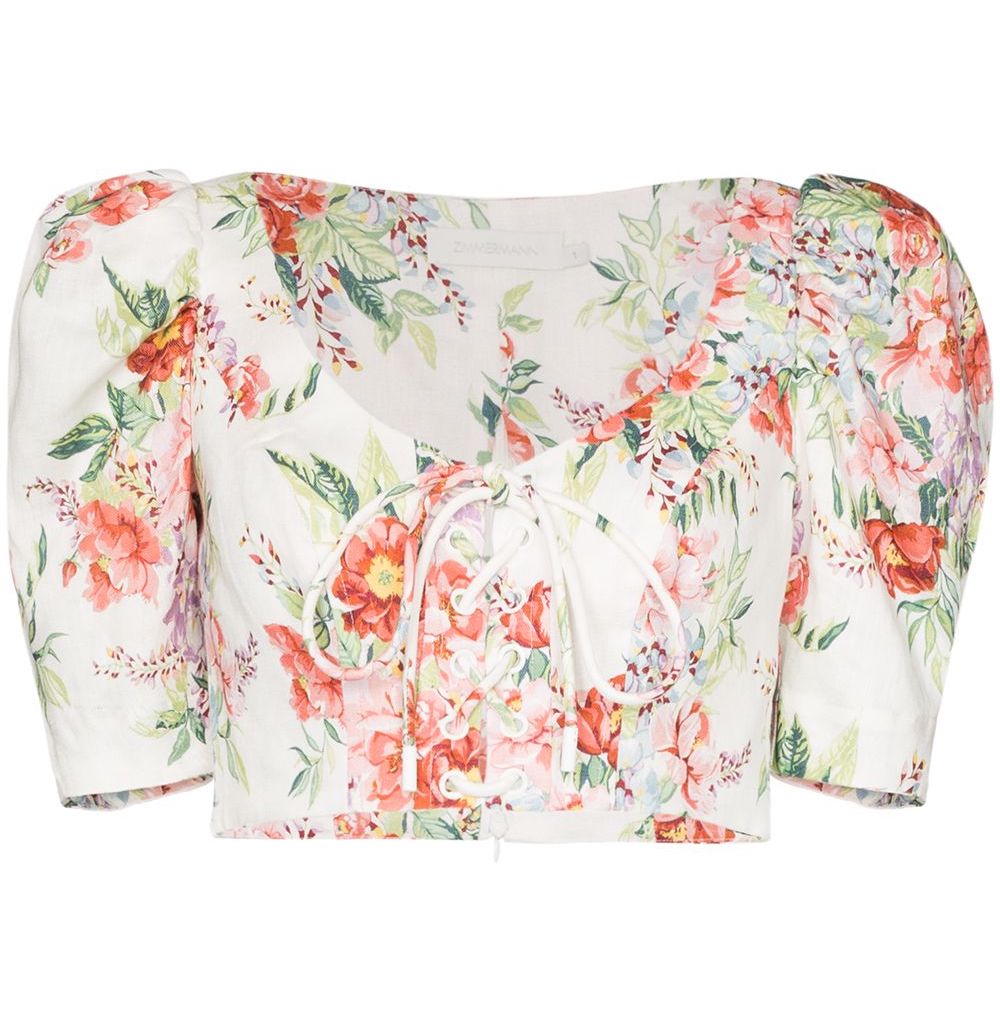 Zimmermann-OUTLET-SALE-Bellitude Laced Crop Top-ARCHIVIST