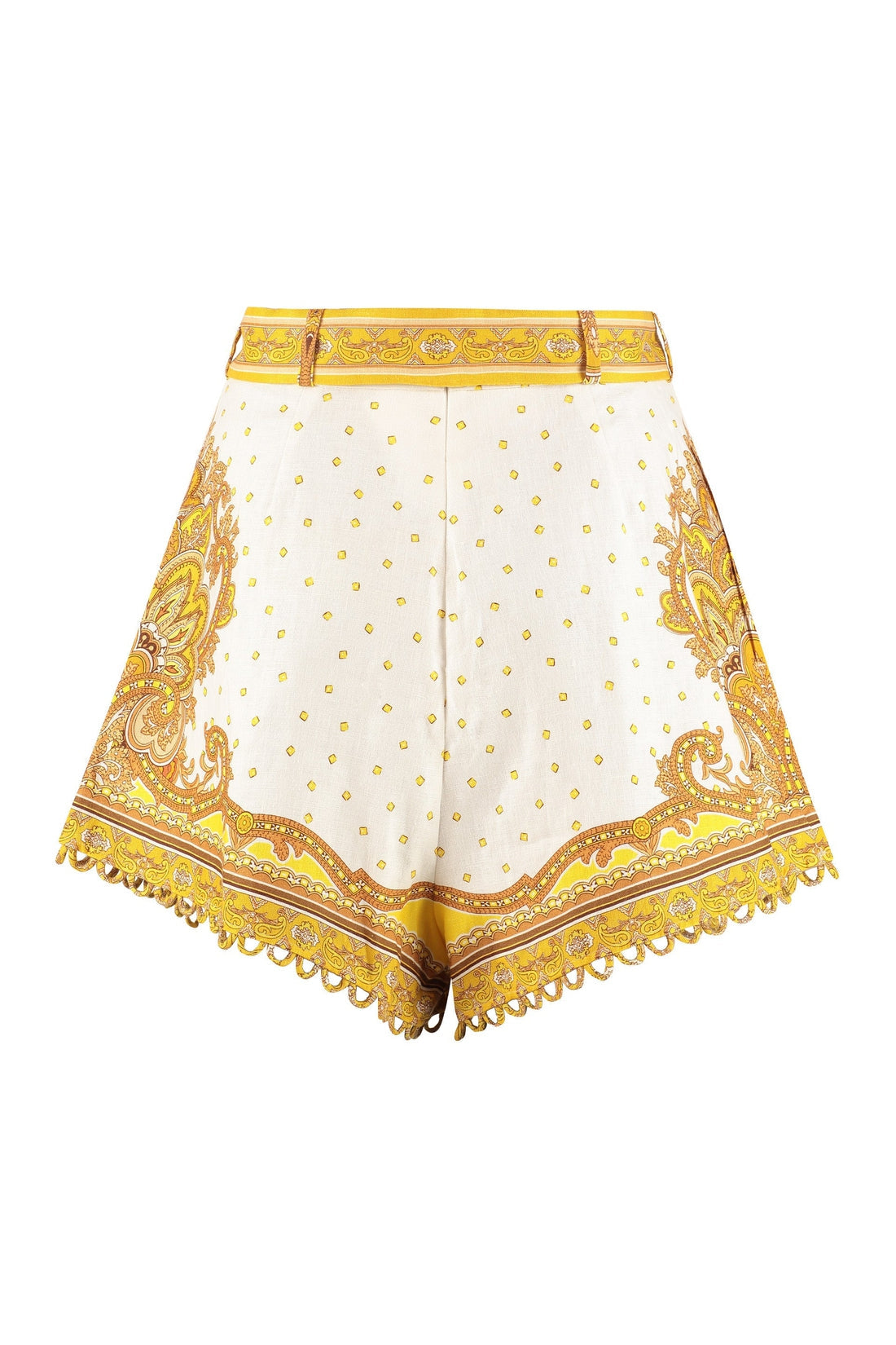 Zimmermann-OUTLET-SALE-Bells printed linen shorts-ARCHIVIST