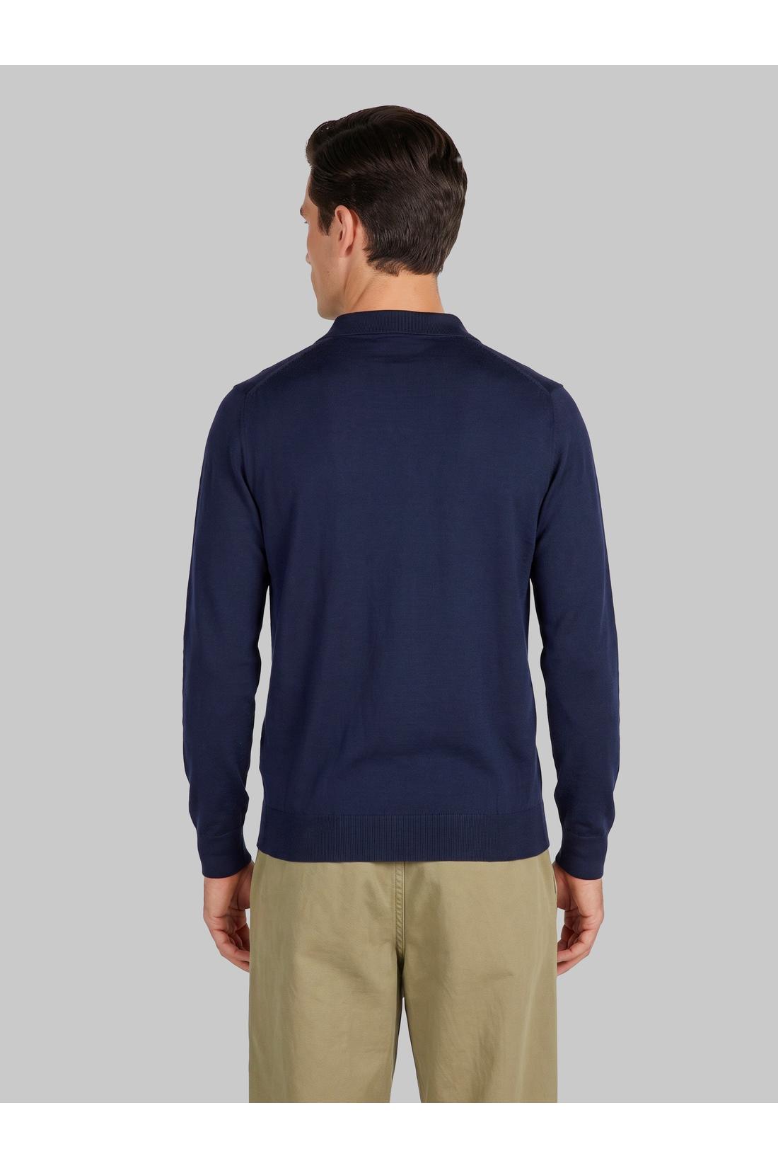 John smedley-OUTLET-SALE-Belper polo in midnight-ARCHIVIST