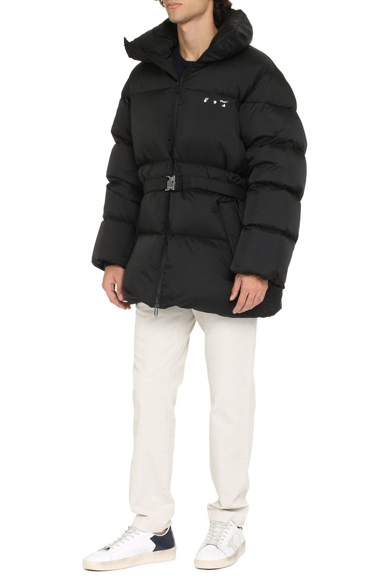 Off-White-OUTLET-SALE-Belted full zip down jacket-ARCHIVIST