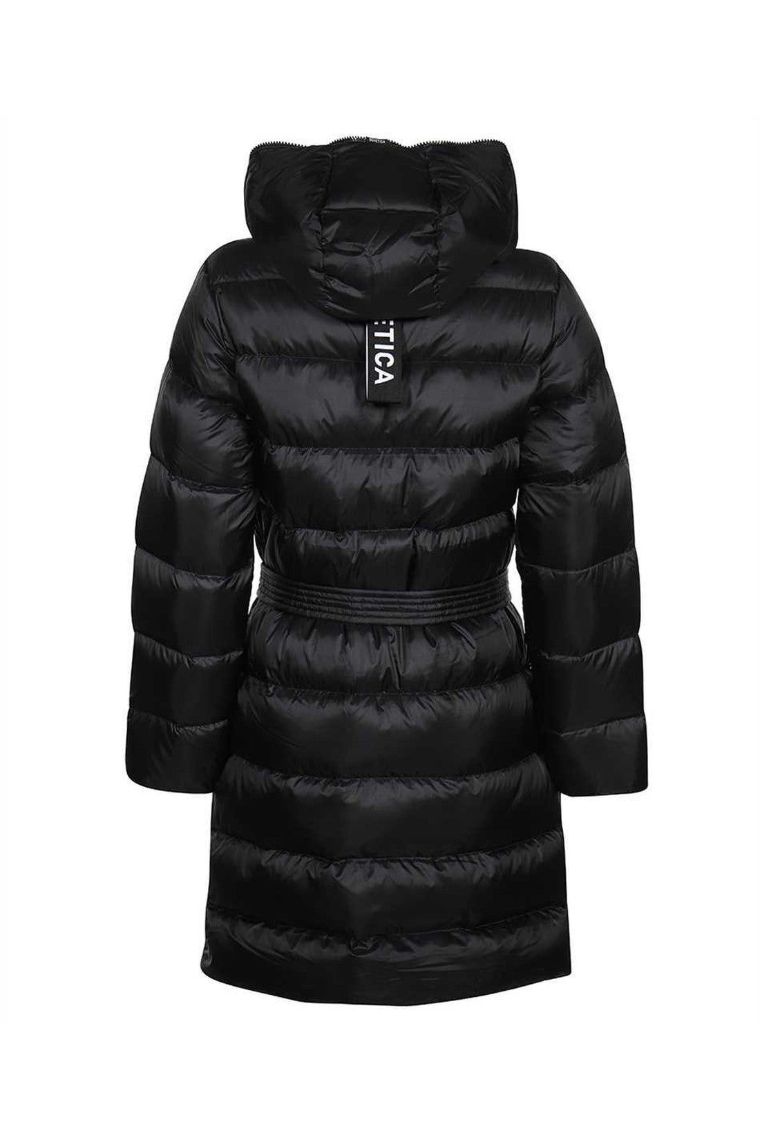 Duvetica-OUTLET-SALE-Belted hooded long down jacket-ARCHIVIST