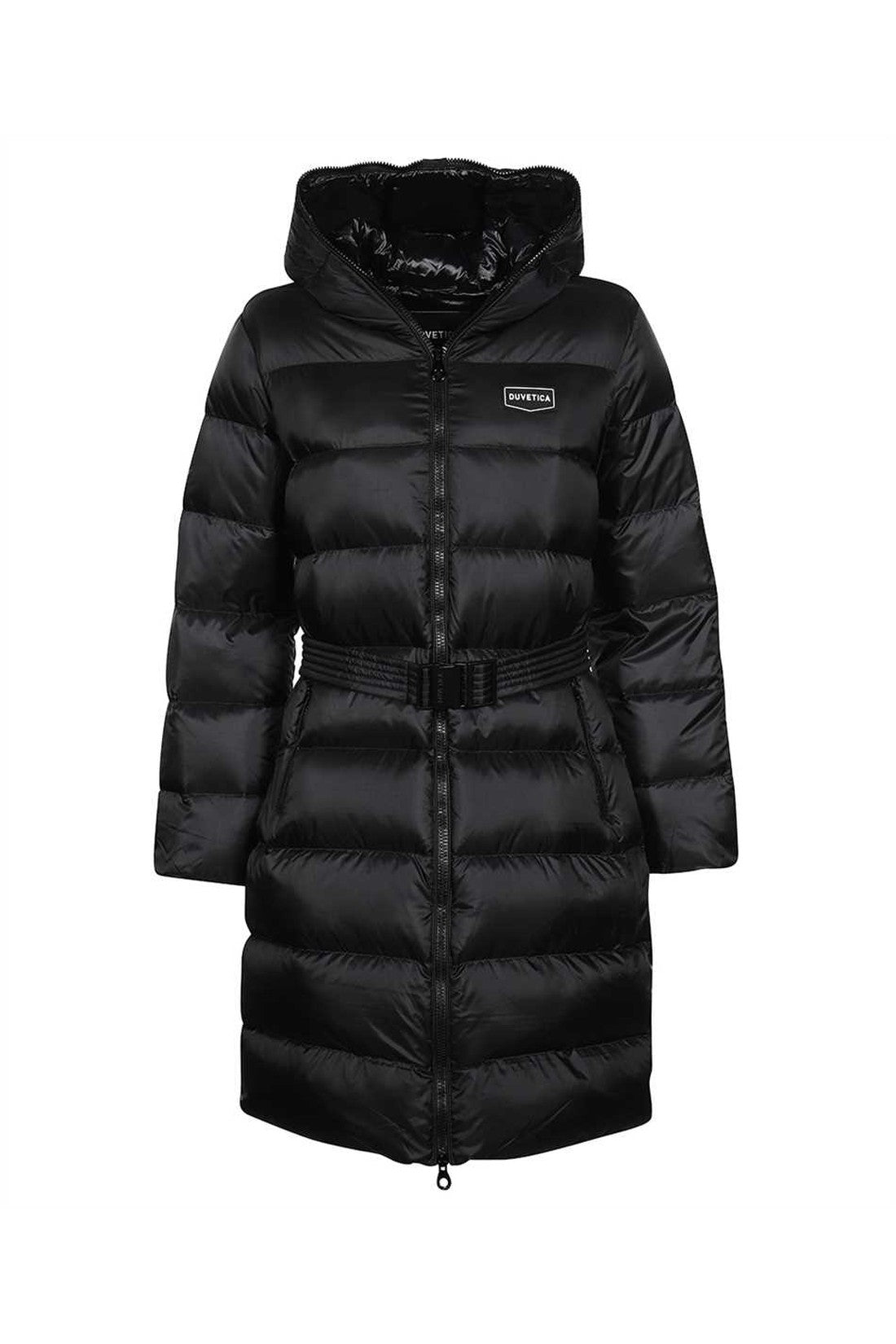 Duvetica-OUTLET-SALE-Belted hooded long down jacket-ARCHIVIST