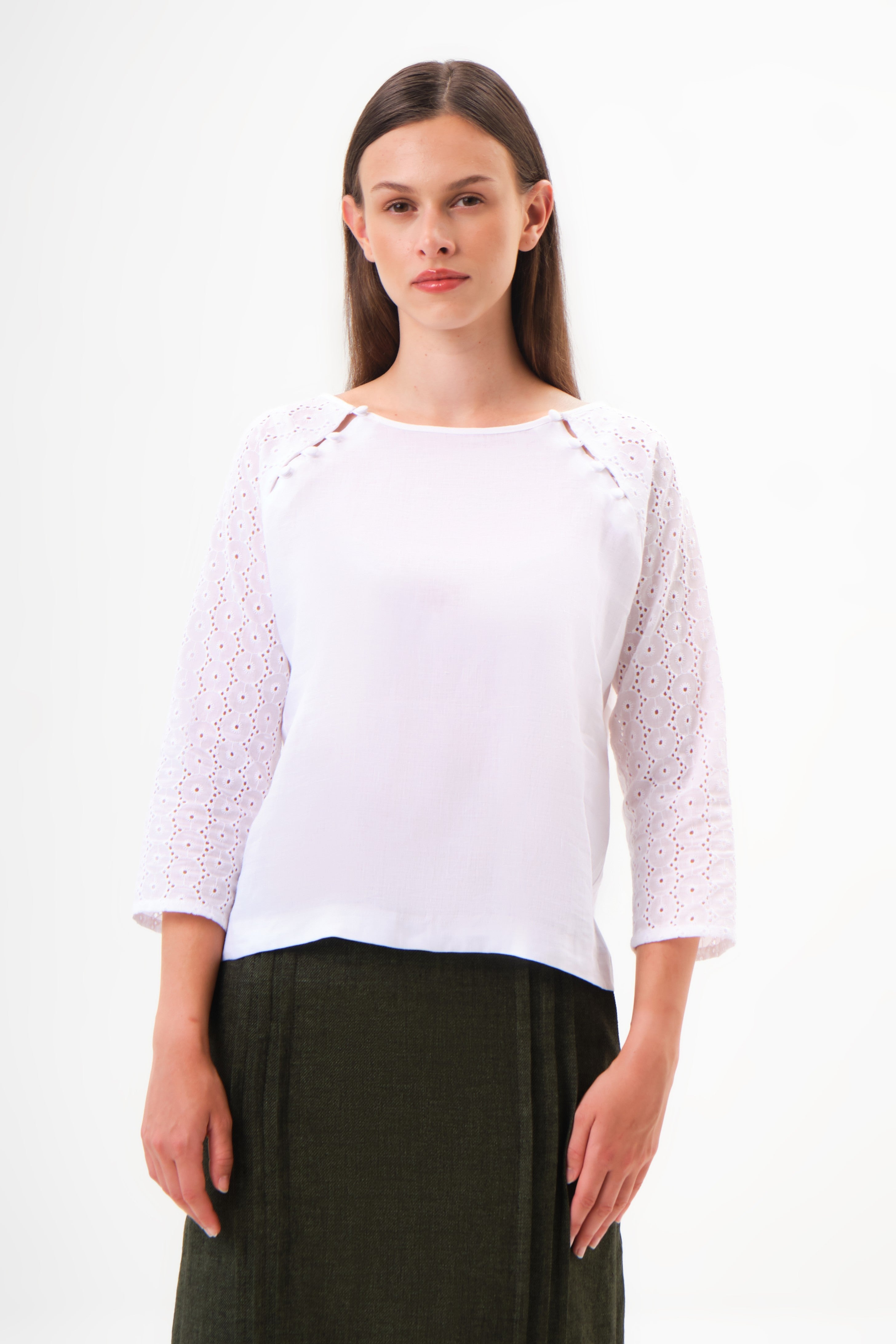 Leichte Damen Bluse Berlyn-Hemden & Blusen-Felicitas-OUTLET-XS-weiß-ARCHIVIST-ARCHIVE-SALE