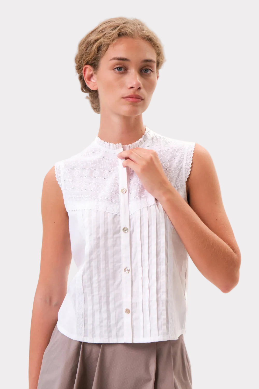 Damen Bluse Bibione-Hemden & Blusen-Felicitas-OUTLET-34-weiß-ARCHIVIST-ARCHIVE-SALE