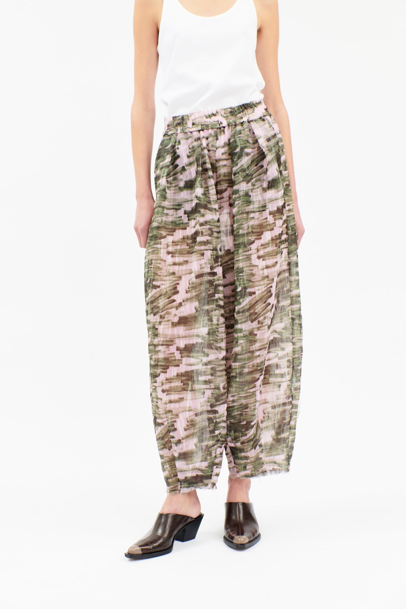 Odeeh-Big Brush Strokes Hose, Bush Green-Hosen-Black-Deal-Outlet-by-ARCHIVIST