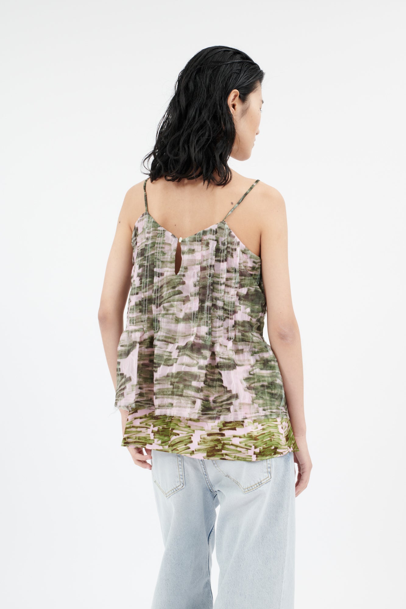 Odeeh-Big Brush Strokes Top, Bush Green-Shirts-Black-Deal-Outlet-by-ARCHIVIST