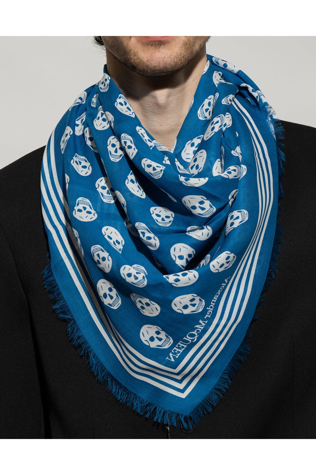 Alexander McQueen-OUTLET-SALE-Biker Skull Logo Scarf-ARCHIVIST