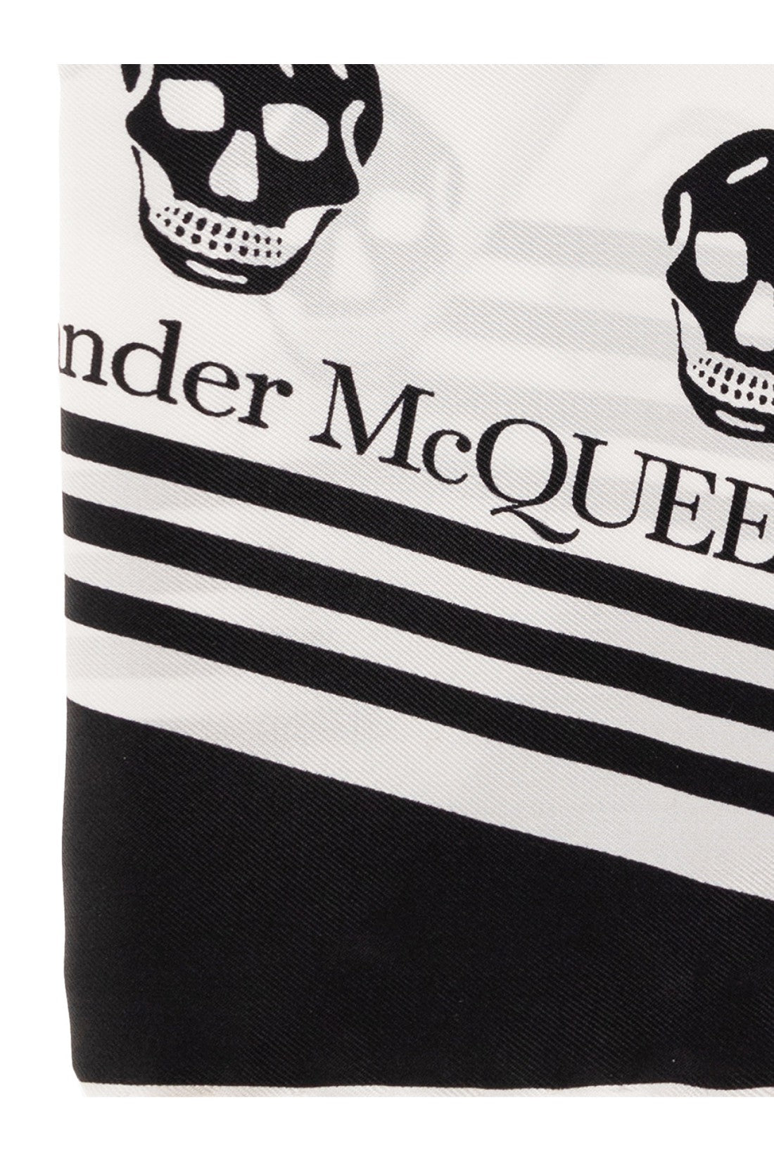 Alexander McQueen-OUTLET-SALE-Biker Skull Logo Silk Scarf-ARCHIVIST