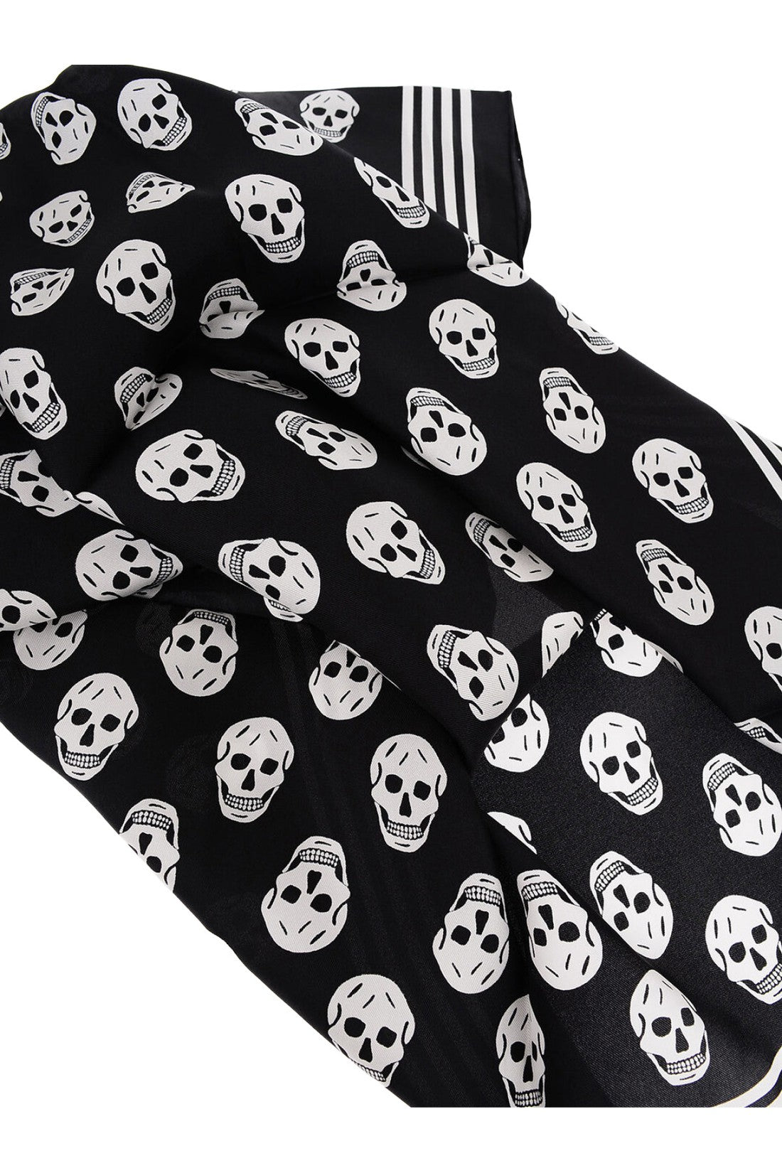 Alexander McQueen-OUTLET-SALE-Biker Skull Logo Silk Scarf-ARCHIVIST