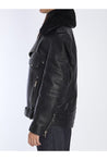 SAINT LAURENT-OUTLET-SALE-Biker jacket in vintage leather and shearling-ARCHIVIST