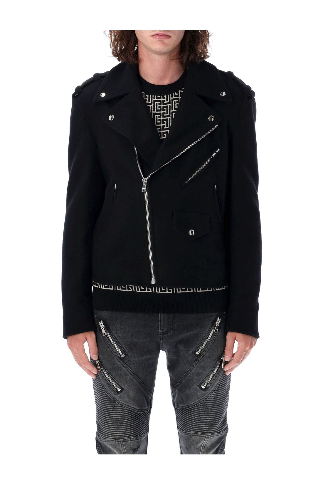 BALMAIN-OUTLET-SALE-Biker wool-ARCHIVIST