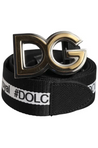Dolce & Gabbana-Dolce & Gabbana Black Cotton Metal DG Logo Gold Buckle Belt-Man Belts-Black-Deal-Outlet-by-ARCHIVIST
