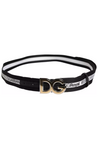 Dolce & Gabbana-Dolce & Gabbana Black Cotton Metal DG Logo Gold Buckle Belt-Man Belts-Black-Deal-Outlet-by-ARCHIVIST