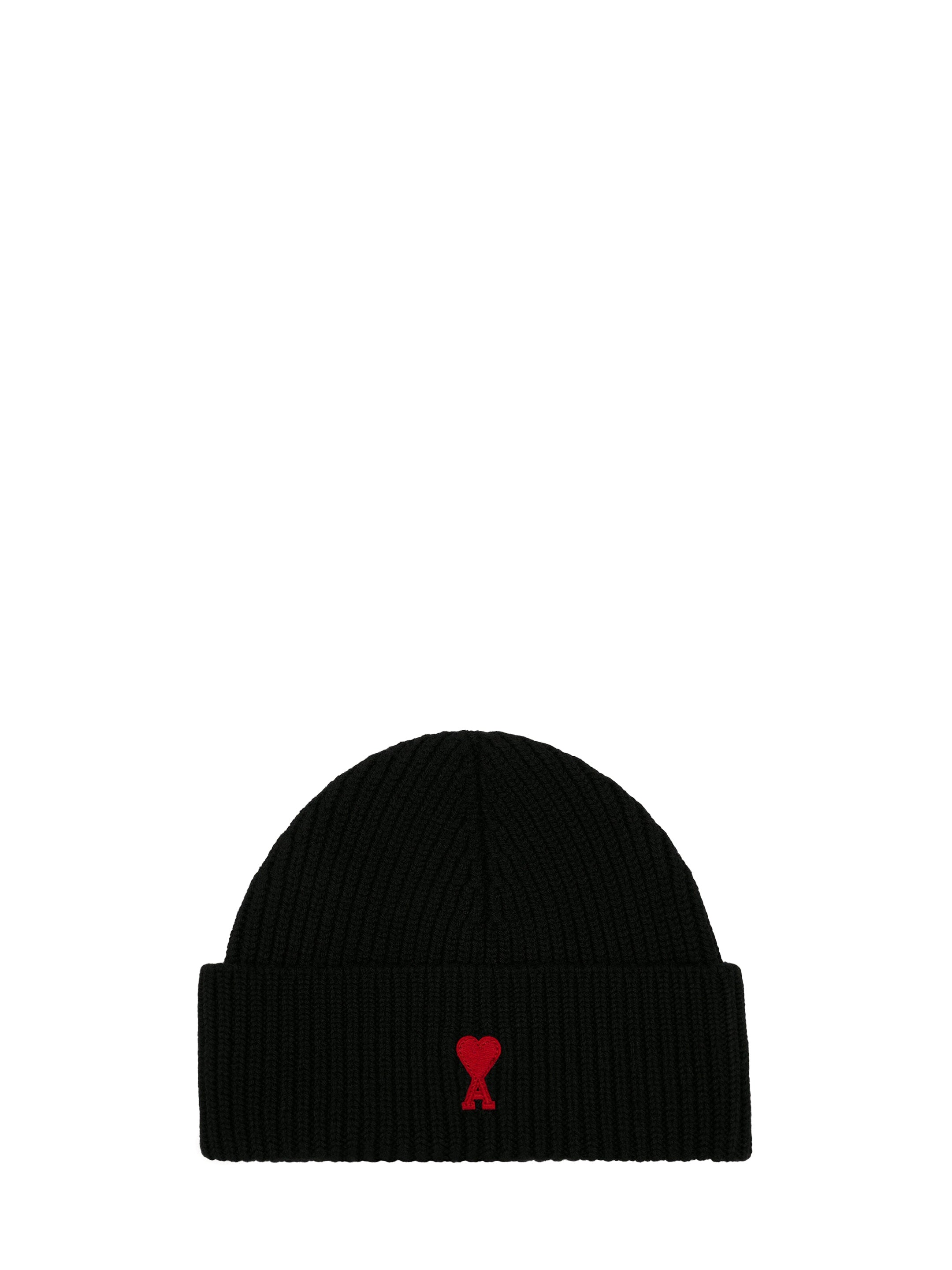 Ami Paris-OUTLET-SALE-Black Ami de Coeur beanie-ARCHIVIST